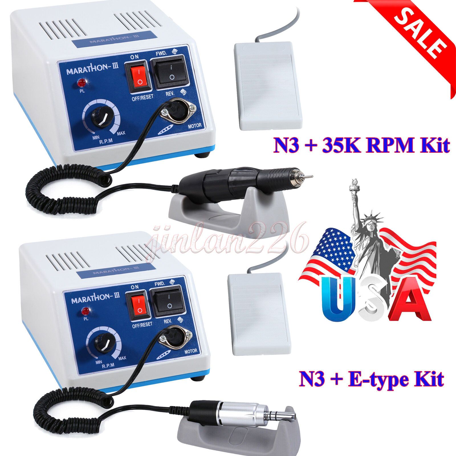 Dental E-Type Micro Motor MARATHON W/Polishing 35,000 RPM Handpiece USA