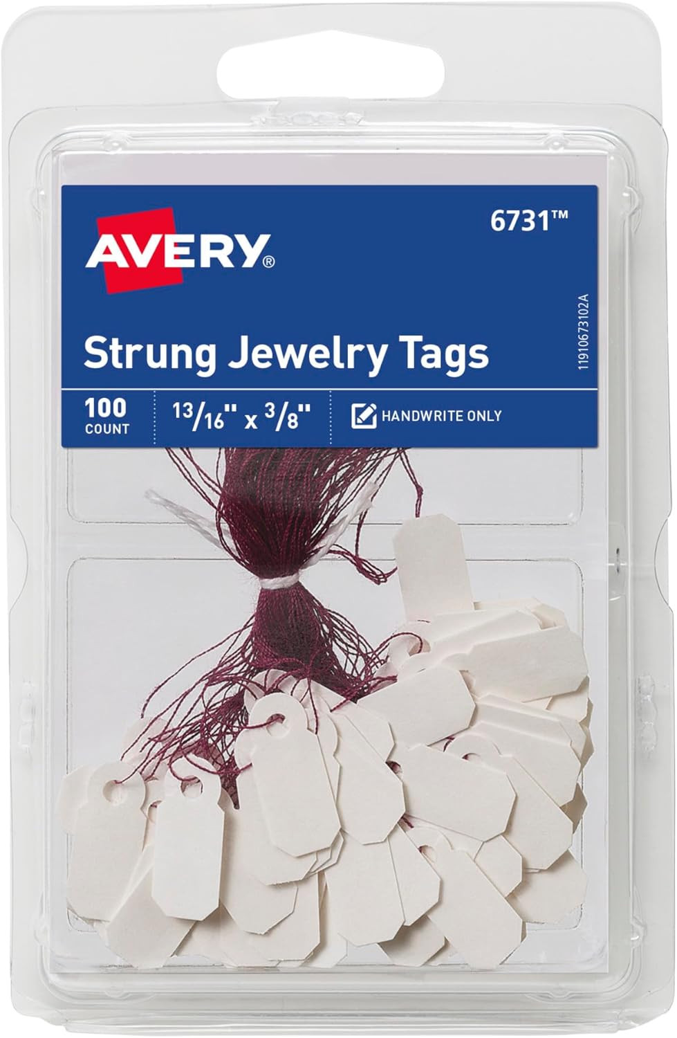 Avery Jewelry Tags, 0.8125 X 0.375 Inches, Pack of 100 (6731)