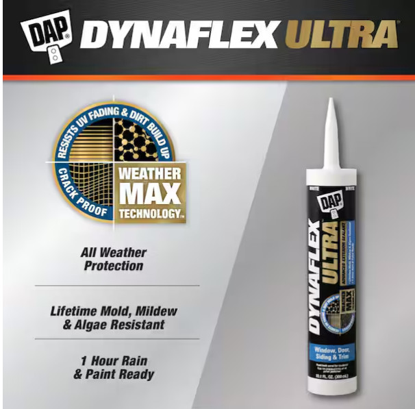 DYNAFLEX Ultra 10.1 oz. White Advanced Exterior Window, Door, and Siding Sealant