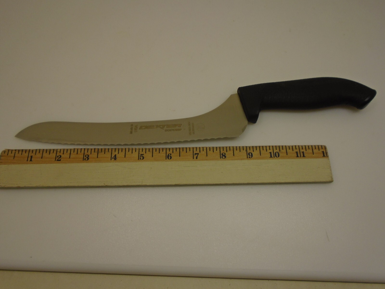 Dexter USA Set (2) 9″ Offset Scalloped Slicer Bread Knives Black Factory Second
