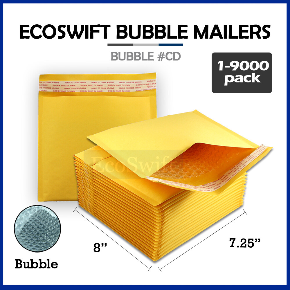 1-9000 #CD 7.25×8 «EcoSwift» Kraft Bubble Mailer Padded Envelope Bags 7.25″ x 8″