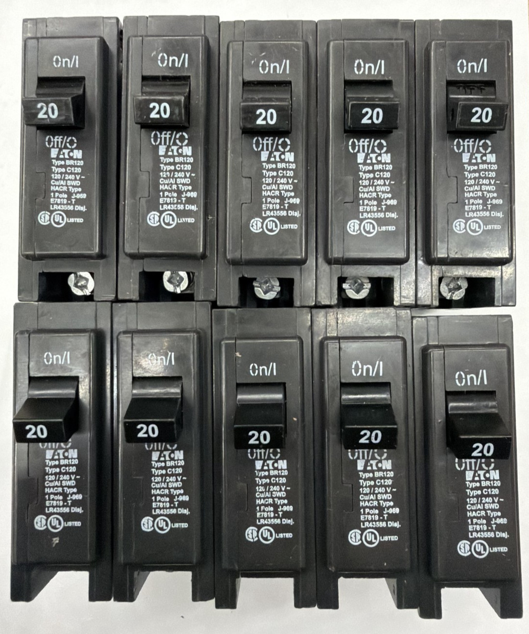 10 PCS Eaton BR120 – 20A Circuit Breaker
