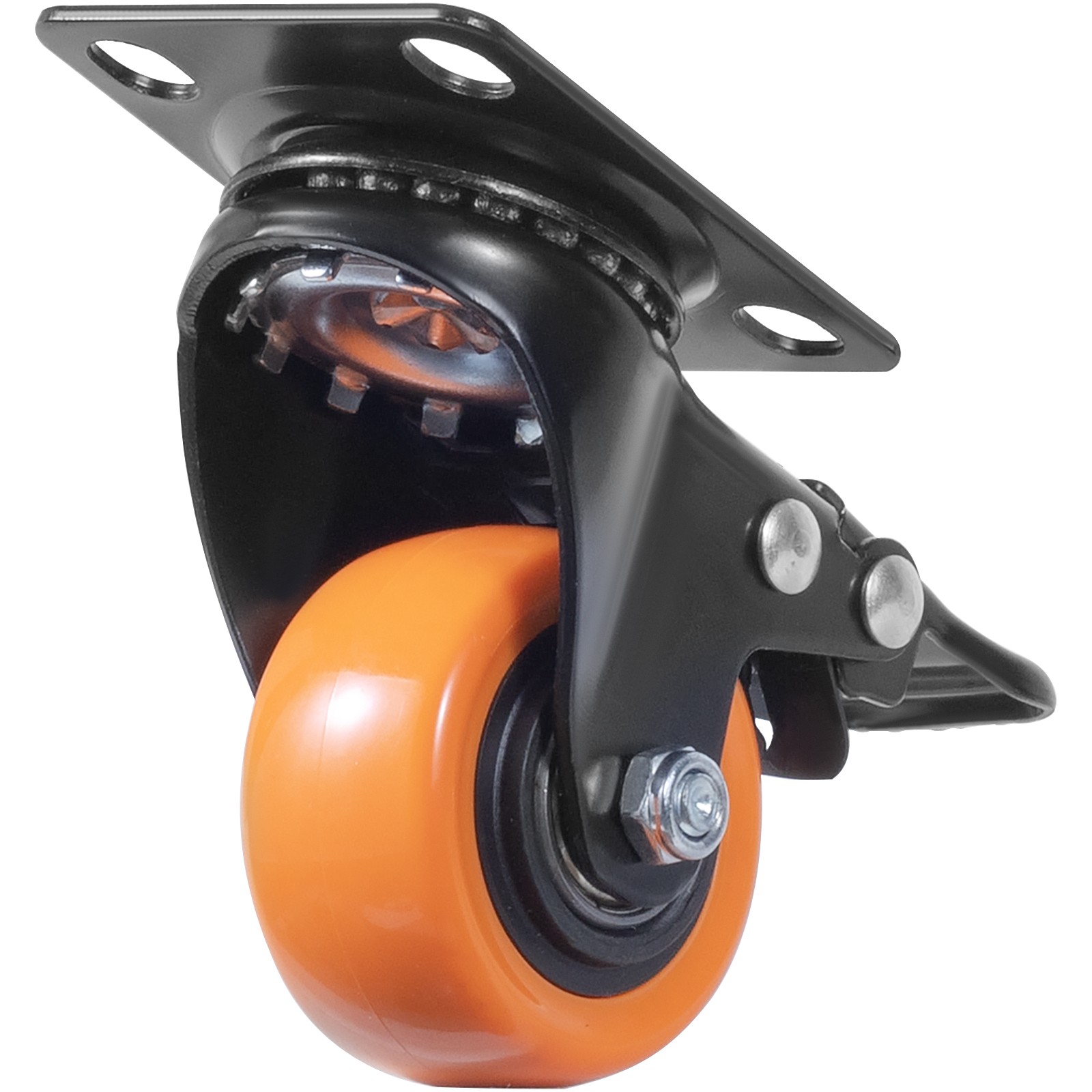 VEVOR Caster Wheels Swivel Plate Casters 4 Pack 2″ Heavy Duty with Locking Brake