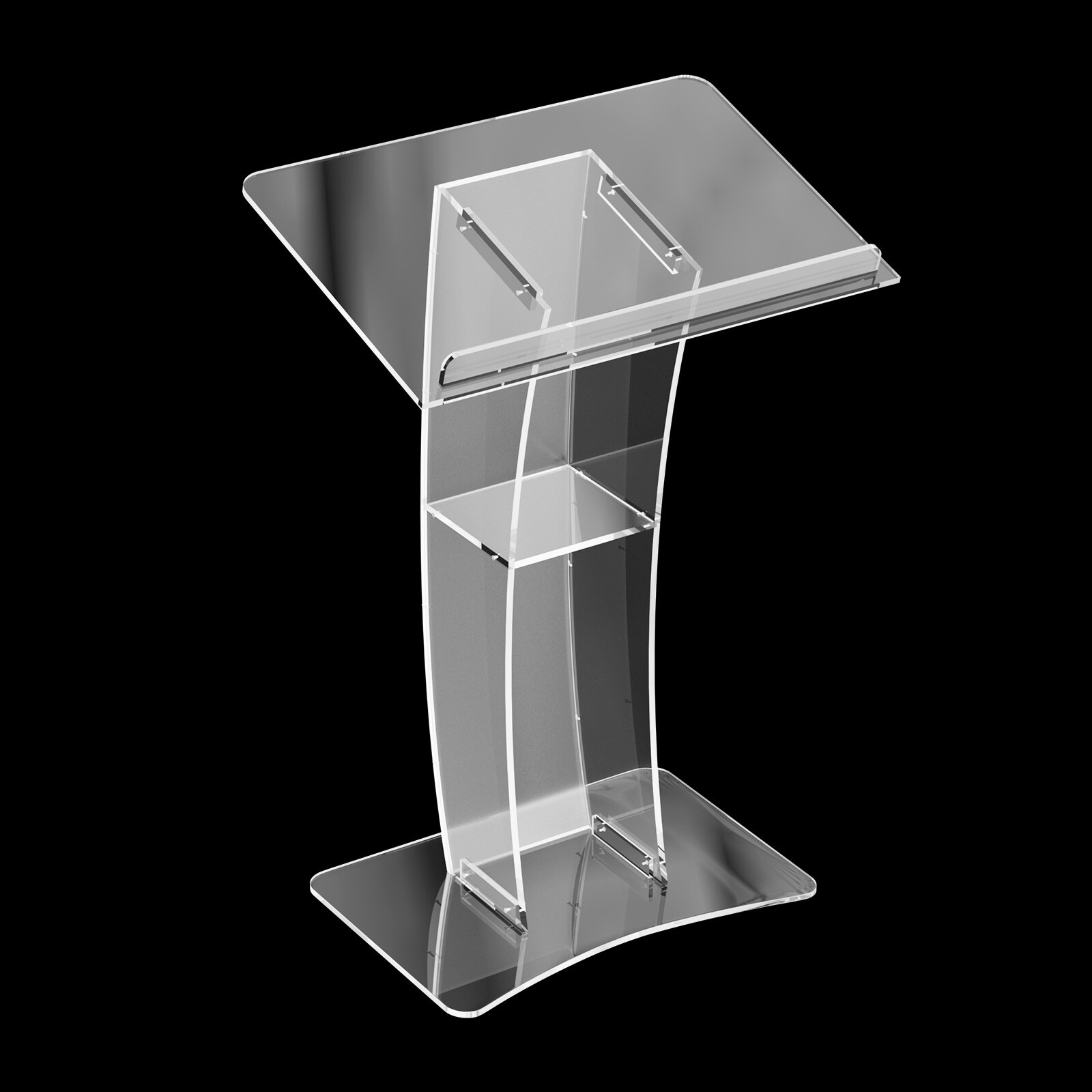 Acrylic Clear Podium Plexiglass Pulpit School Conference Church Curve Lectern