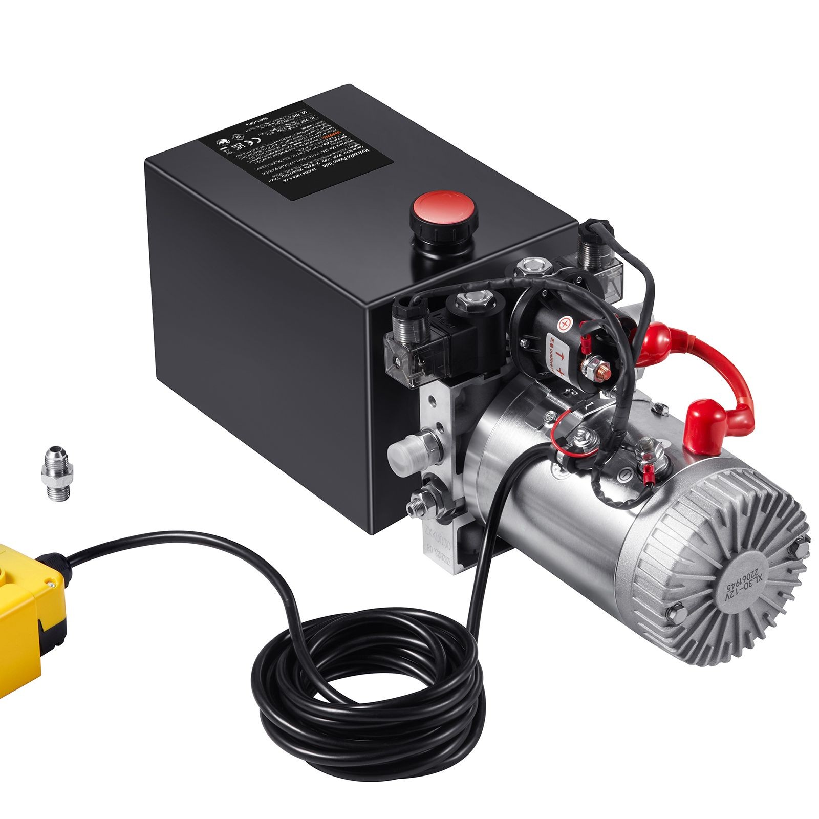 12V 1.6kW Double-Acting Hydraulic Pump, 3200 PSI, 10 Qt Tank