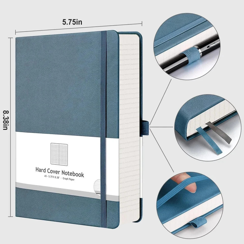 Graph Paper Notebook – 320 Pages Grid Notebook Thick Journal A5, 100gsm Thick