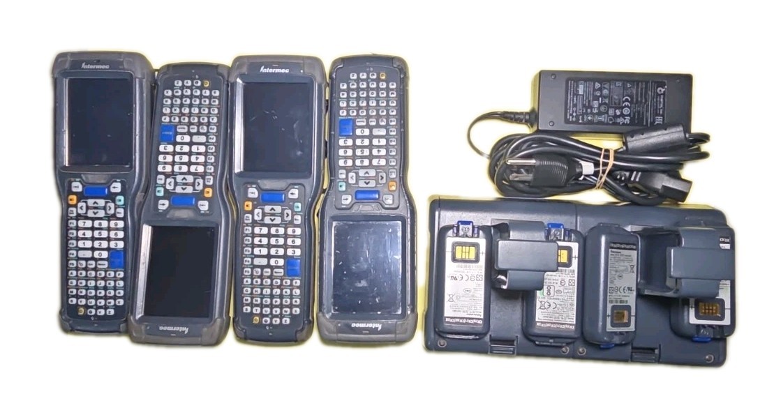 Honeywell Intermec 4X CK71 Barcode Scanners Charger & Batteries