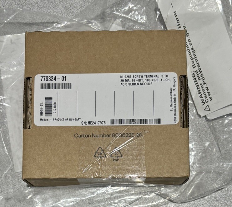 National Instruments NI-9265 Current Output Module 0-20 mA, BRAND NEW, 779334-01