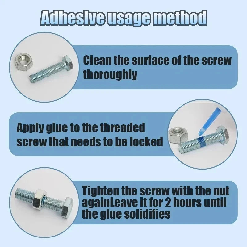 LOOLIFL Blue Thread Locker 243 Nuts-Bolts Locker, Screw Adhesive Lock Tight Seal