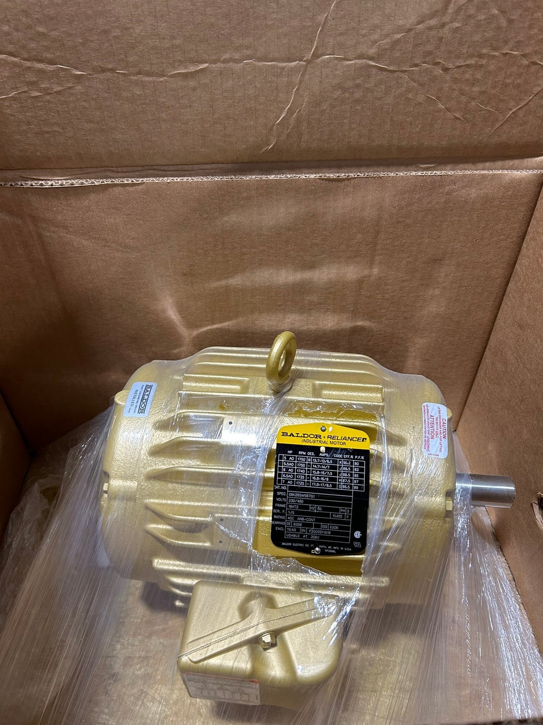 Baldor Super-E 5HP 3-Phase Industrial Motor 184TZ TEAO 230/460V 1750RPM New