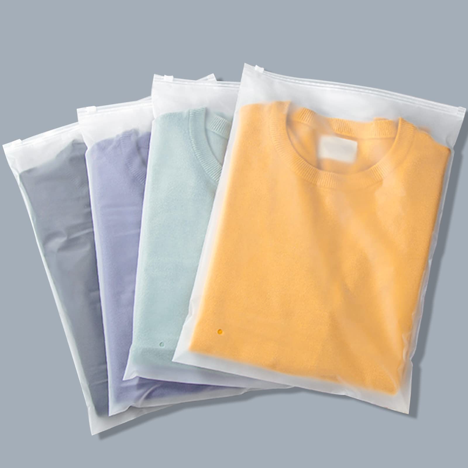 Clothes Packaging Bags for Shipping, 100 Count 10×13 inch Frosted Zipper Plas…
