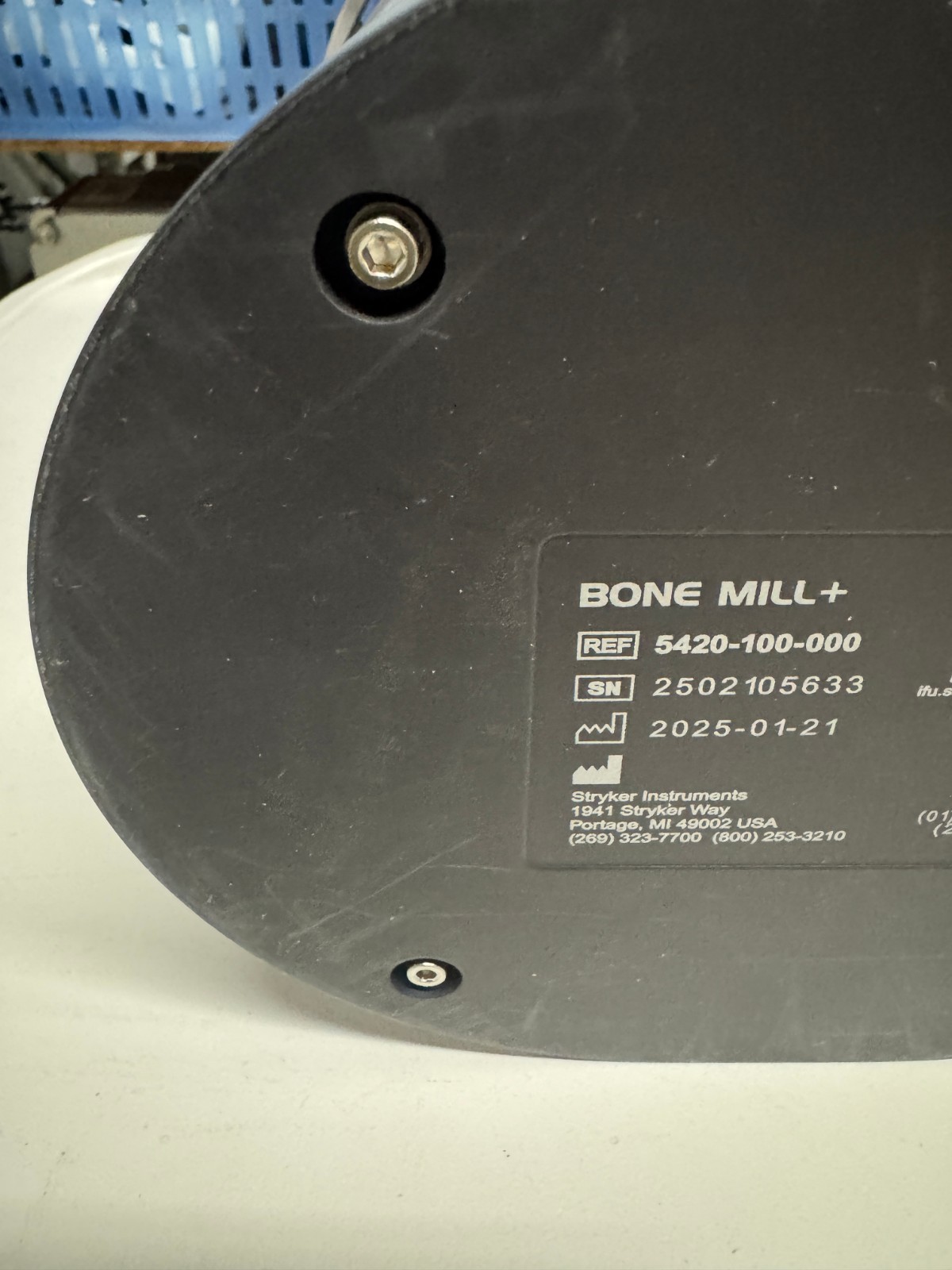 Stryker 5420-100-000 Bone Mill Plus / Manufactured 2025-01-21
