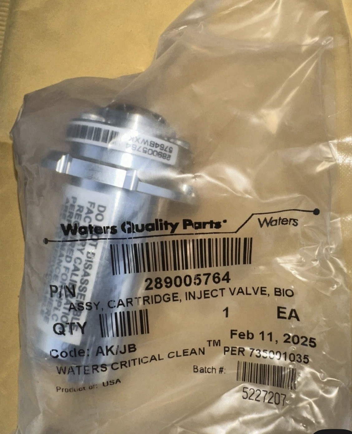 Waters – Injection Valve Cartridge (H class Bio) PN 700005407 – 289005764