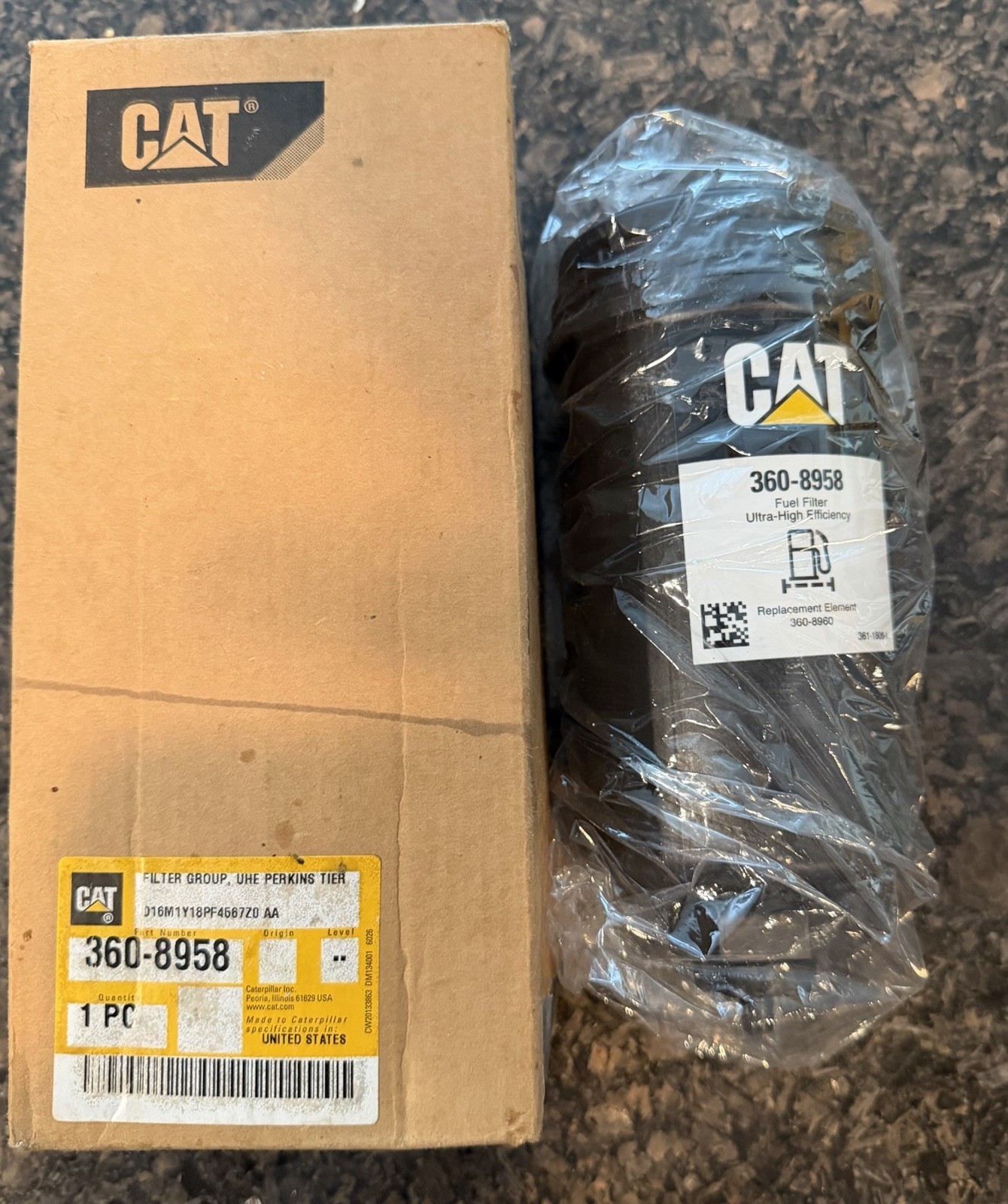 360-8958 New OEM Caterpillar (CAT) Fuel Filter