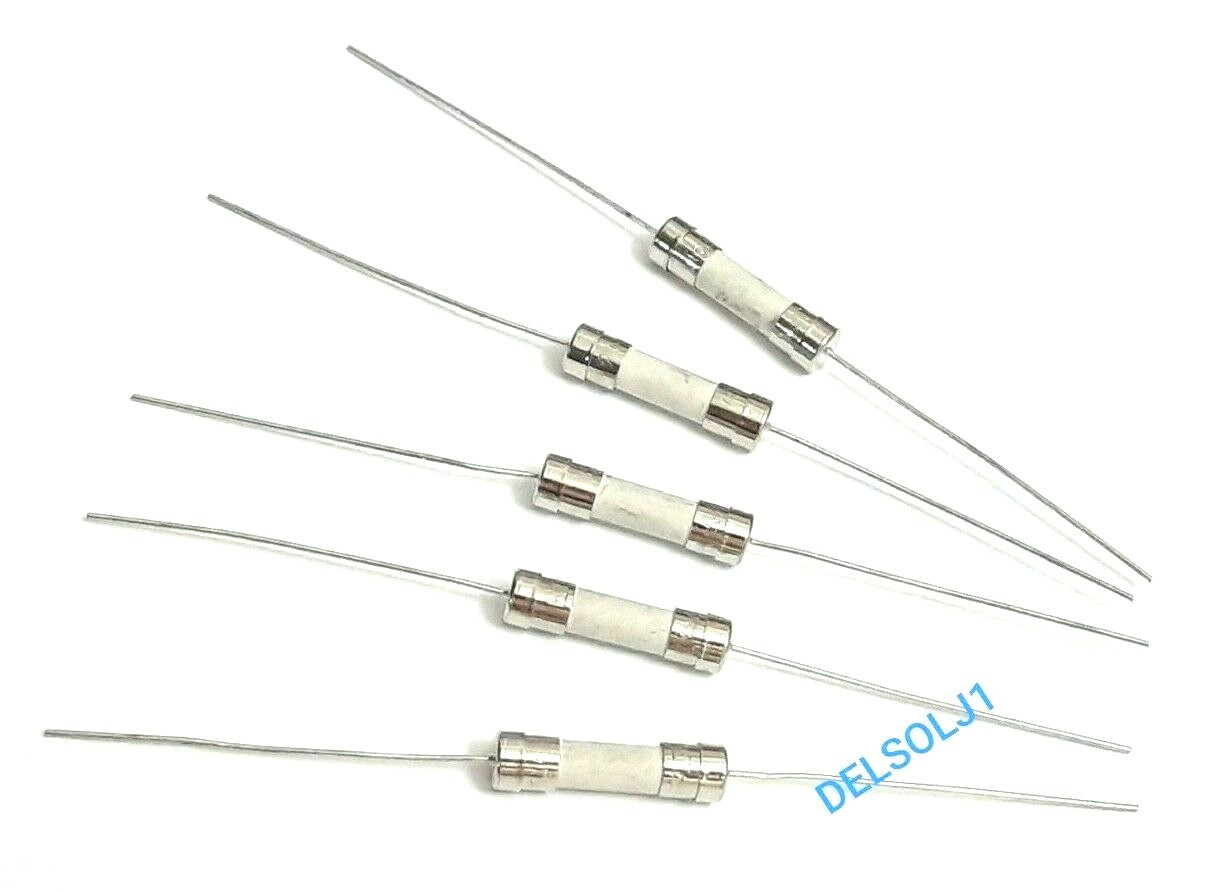 5 EACH LF LITTELFUSE T6.3AH250V CERAMIC AXIAL FUSES 250V T6.3AH 6.3A SLOW BLOW