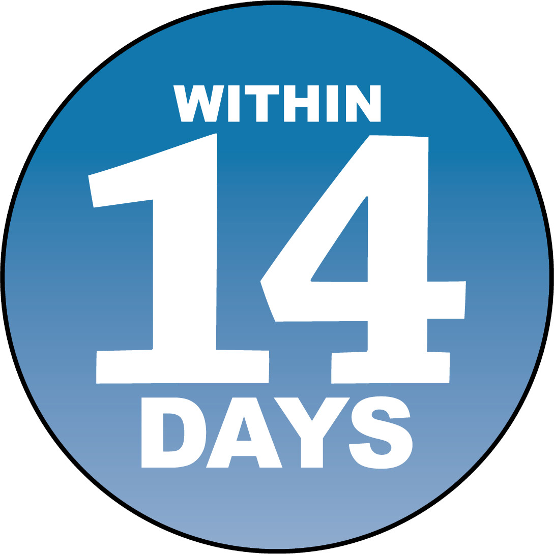 WITHIN 14 DAYS | Adhesive Vinyl Sign Decal
