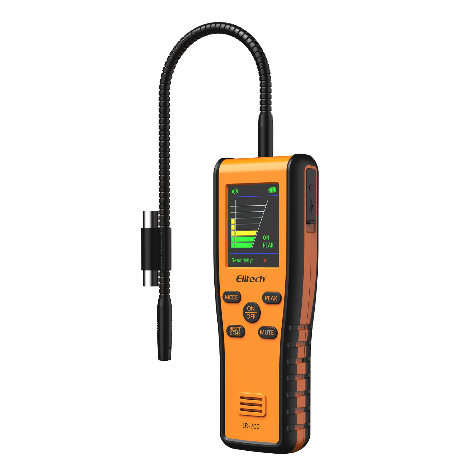 Elitech Dual Sensor Infrared&Heated Diode HVAC Refrigerant Leak Detector IR-200