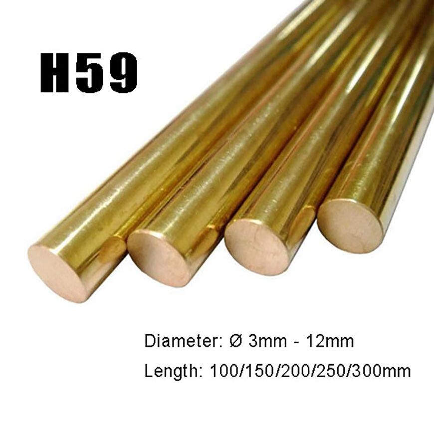 H59 Brass Metal Round Bar Rod Solid, Ø 3mm – 120mm , 100/150/200/250/300mm Long