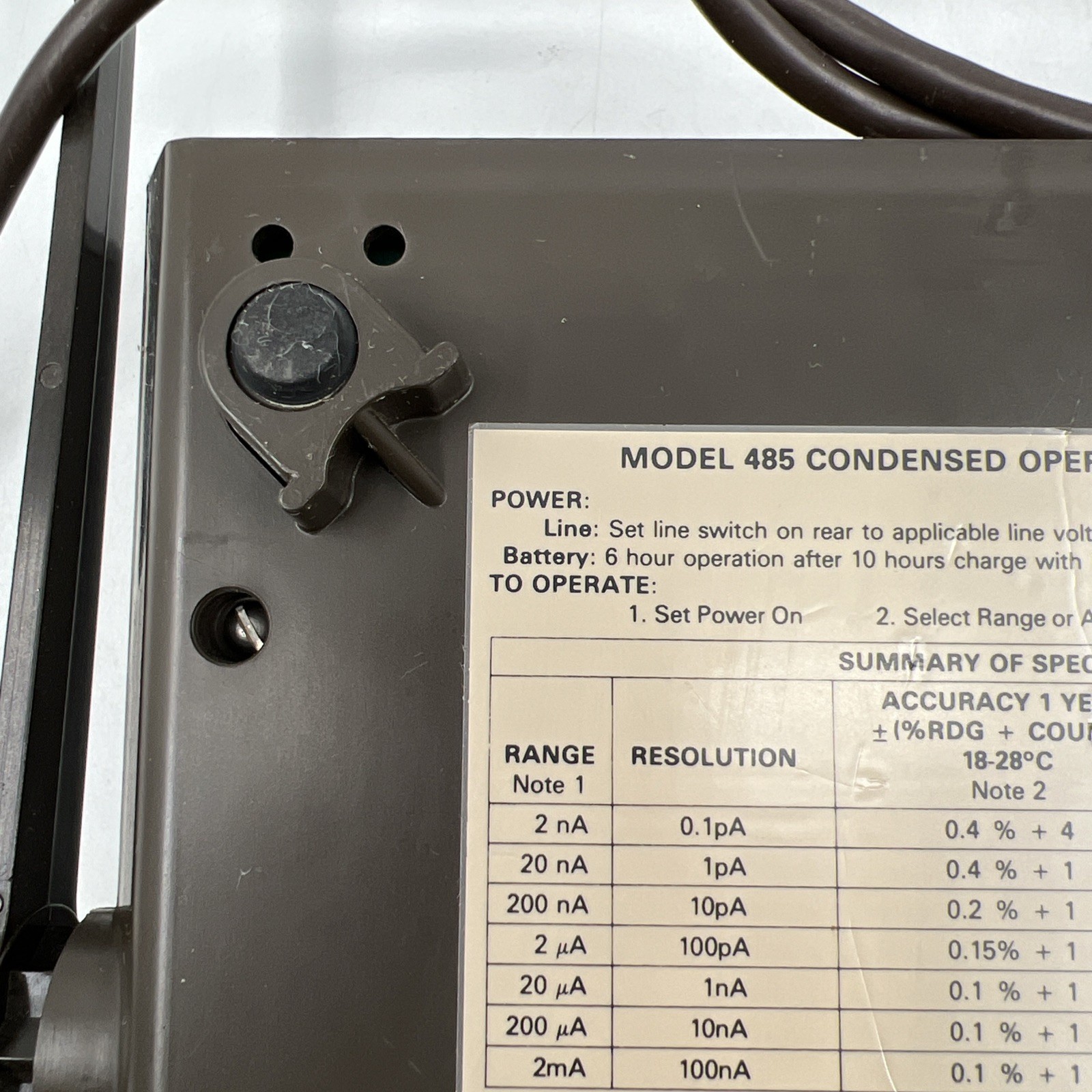 Keithley 485 Auto ranging Picoammeter bench top Parts Only
