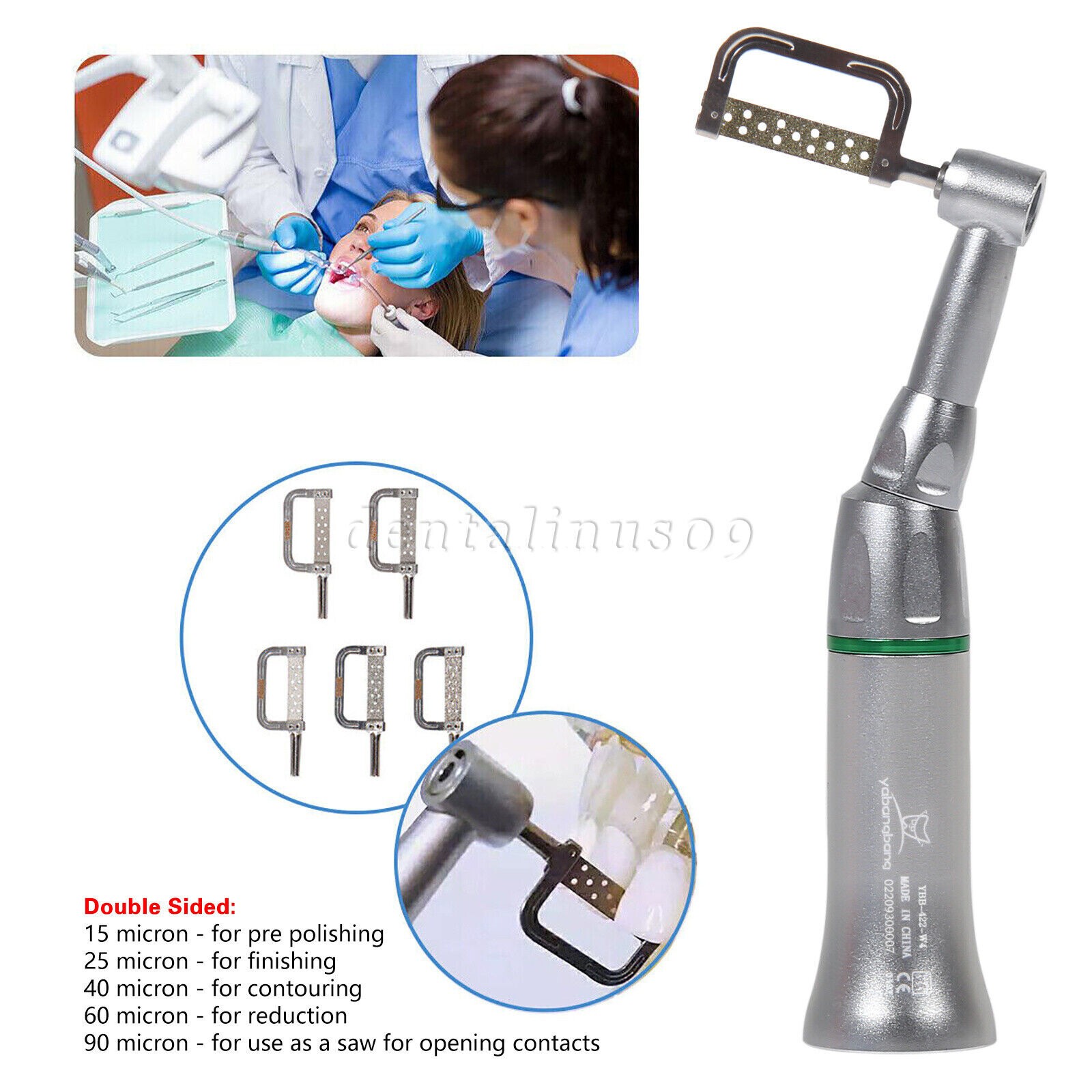 4:1 Reduction Dental Contra Angle IPR Handpiece & 10 Interproximal Strips Kit st