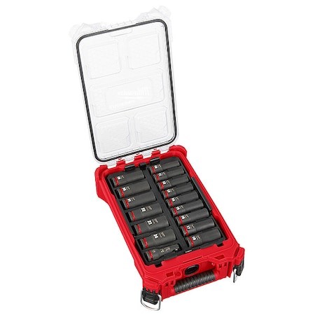 Milwaukee Tool 49-66-6803 1/2 In Drive Socket Set Metric, Sae 16 Pieces 10 Mm