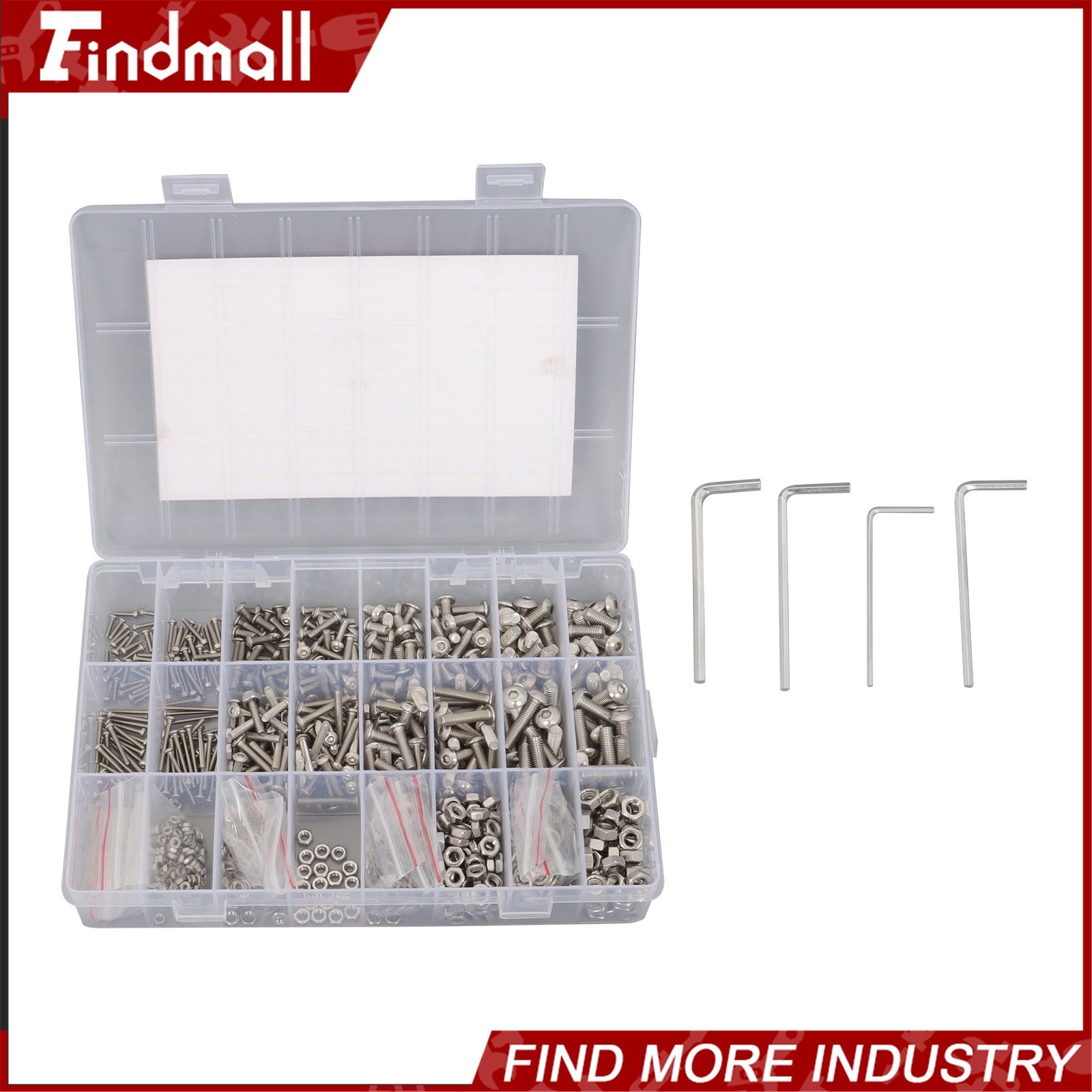 1625Pcs M2 M3 M4 M5 Metric Screw Assortment,304 Stainless Steel Bolts and Nuts