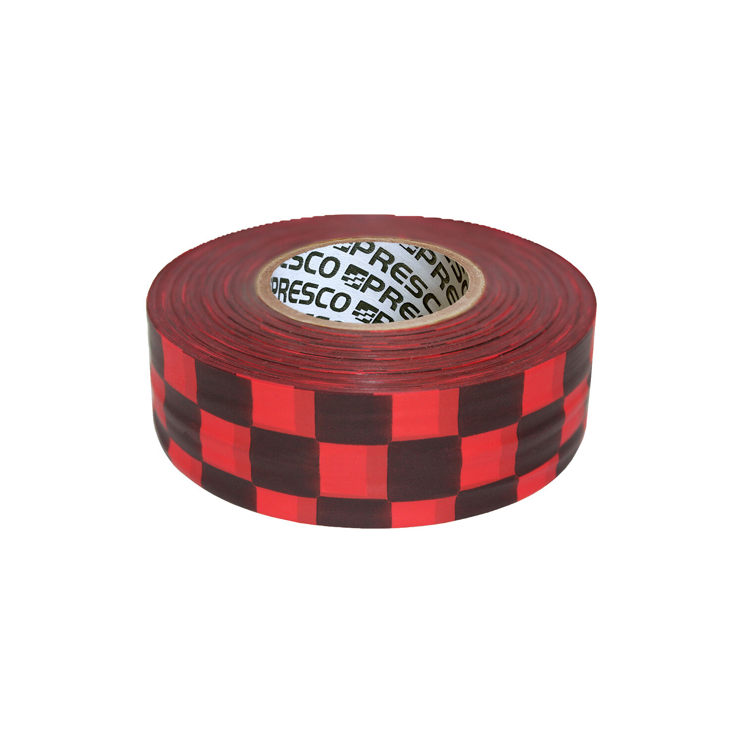 Presco Checkerboard Roll Flagging Tape: 1-3/16 in. x 300 ft. Red/Black Checkerbo