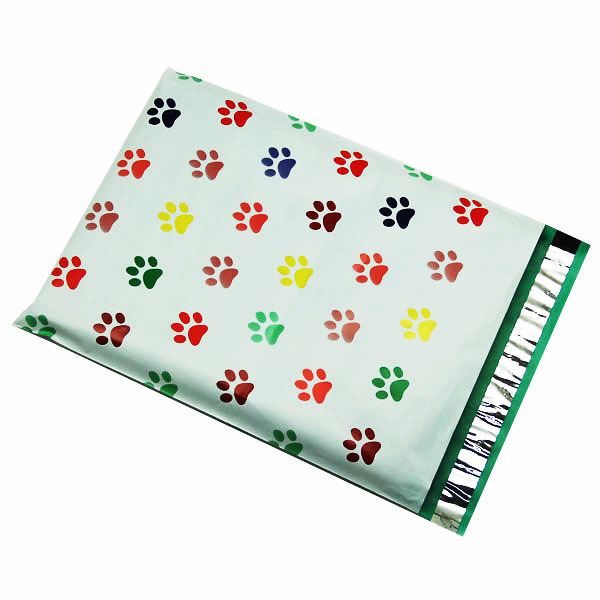 100 10×13 Puppy Paws Designer Poly Mailers Envelopes Boutique Custom Bags