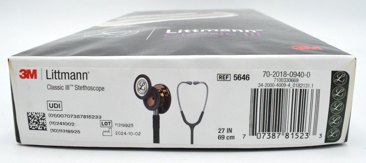 Littmann Classic III Stethoscope 27″ Black Tube Polished Copper Chestpiece #5646