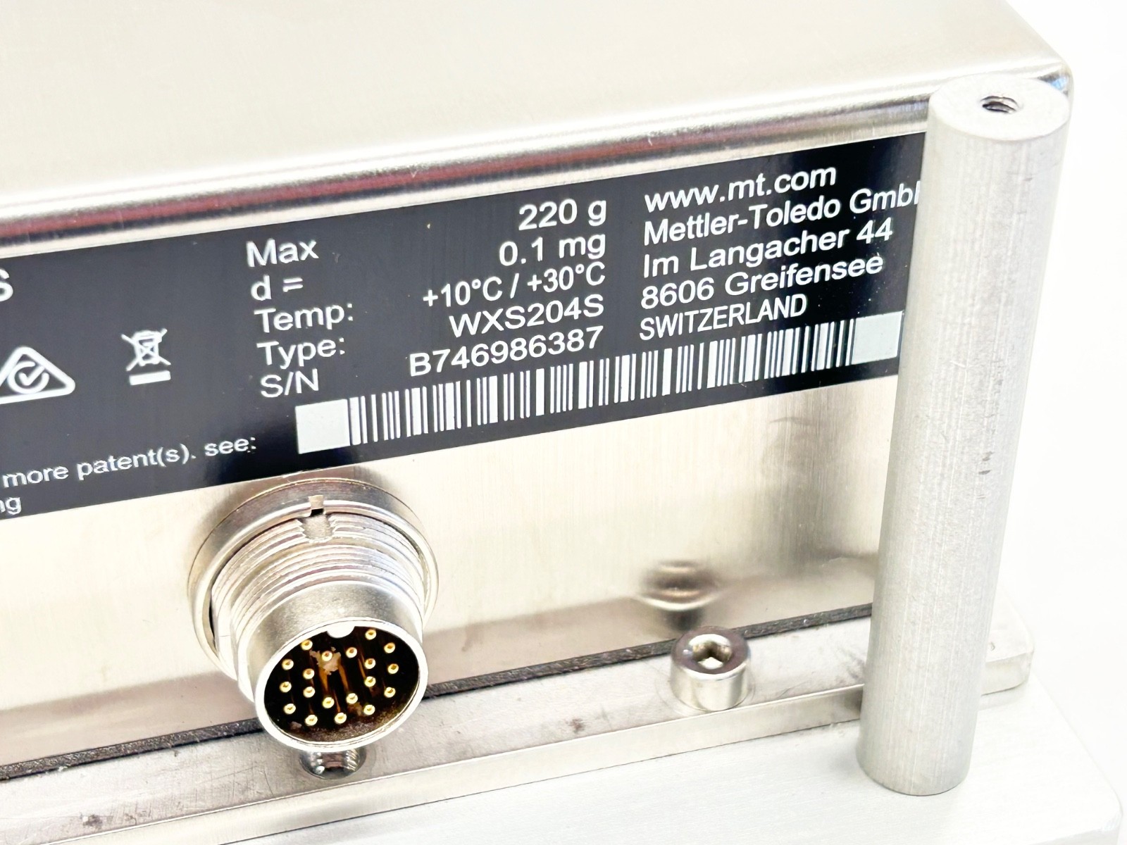 Mettler Toledo WXS204S High Precision Weigh Module 220g x 0.1mg Stainless