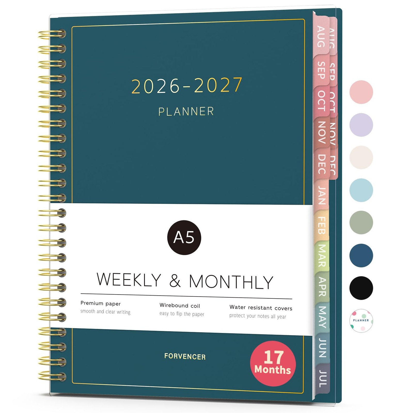 Aug 2026 – Dec 2027 Planner, 17 Month Academic Planner 2026-2027, 6.3″ x 8.4″…