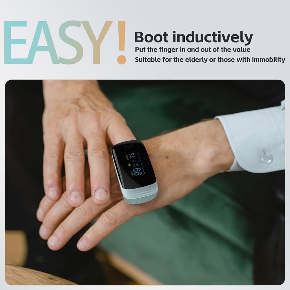 Rechargeable Pulse Oximeter Fingertip Oxygen Monitor Fingertip w/SpO2 Pulse Rate