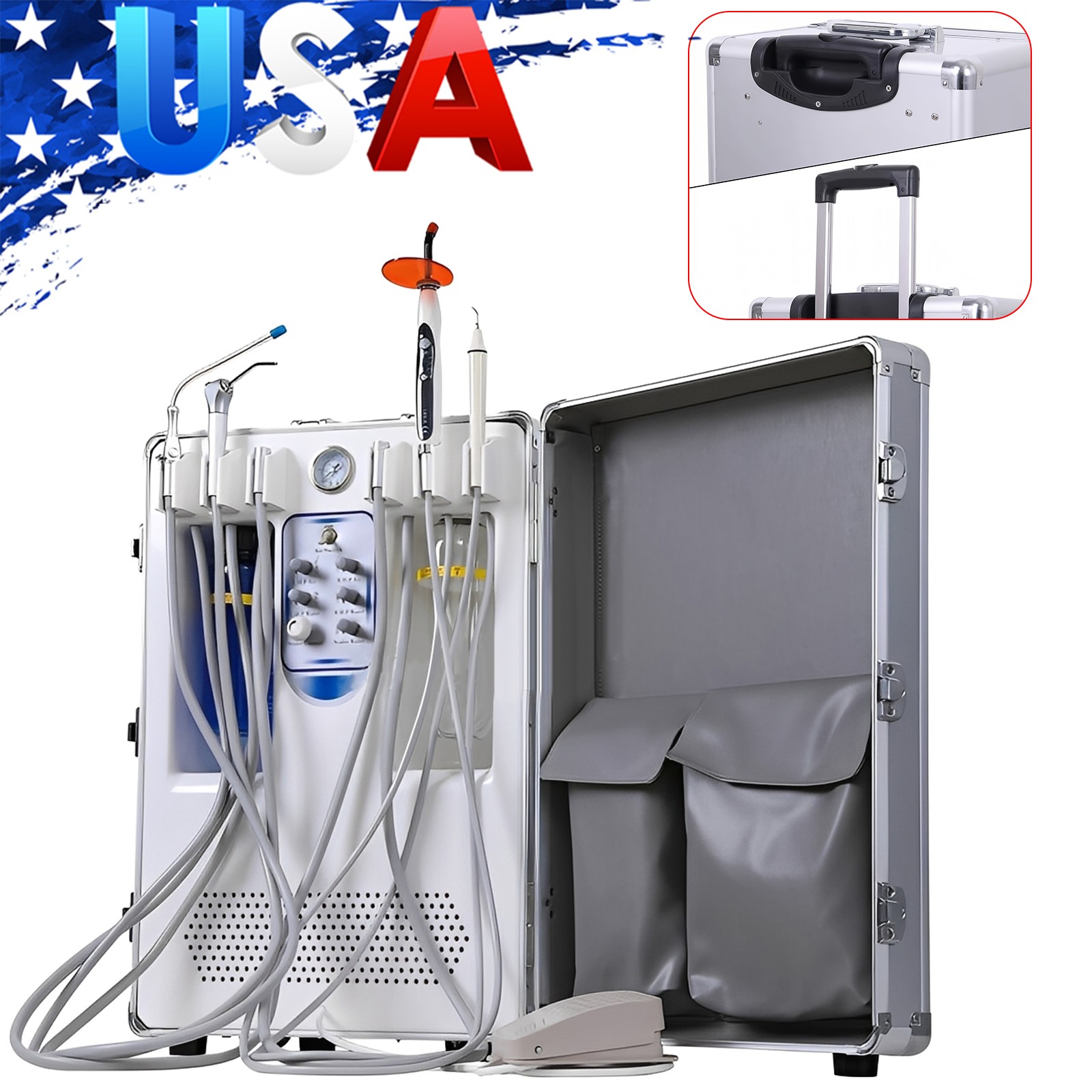 Portable Dental Delivery Unit System Air Compressor Strong suction 118 L/min po