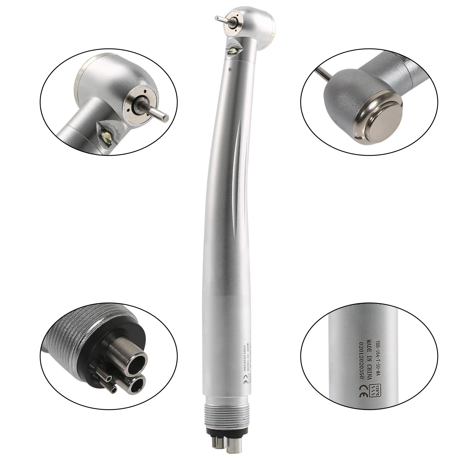 Dental High Speed air Turbine Push Button 4 Holes Handpiece with Led Fiber Optic
