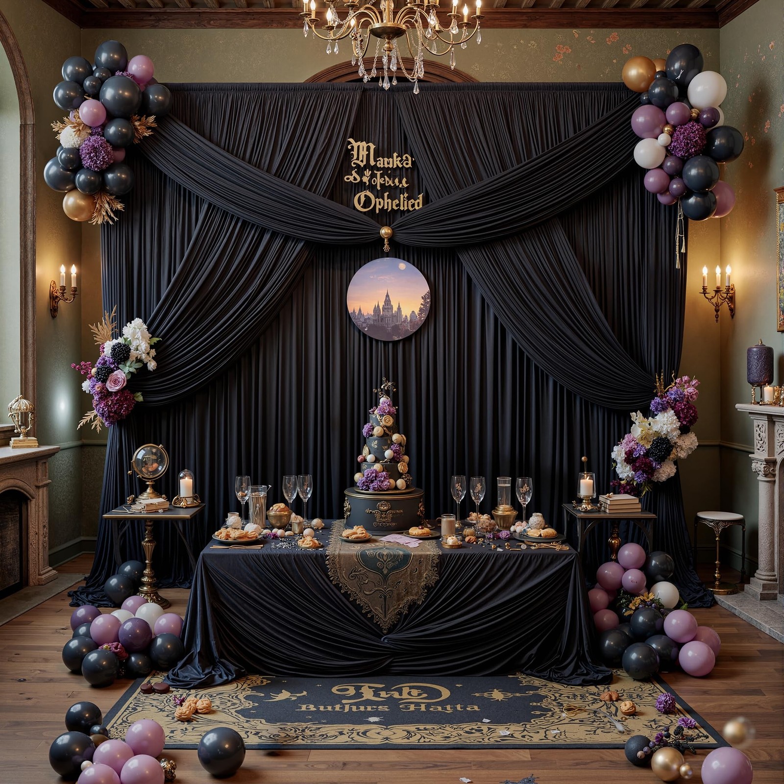 12ft x 10ft Black Backdrop Curtains for Parties, Wrinkle Free 2 Panels Photo …
