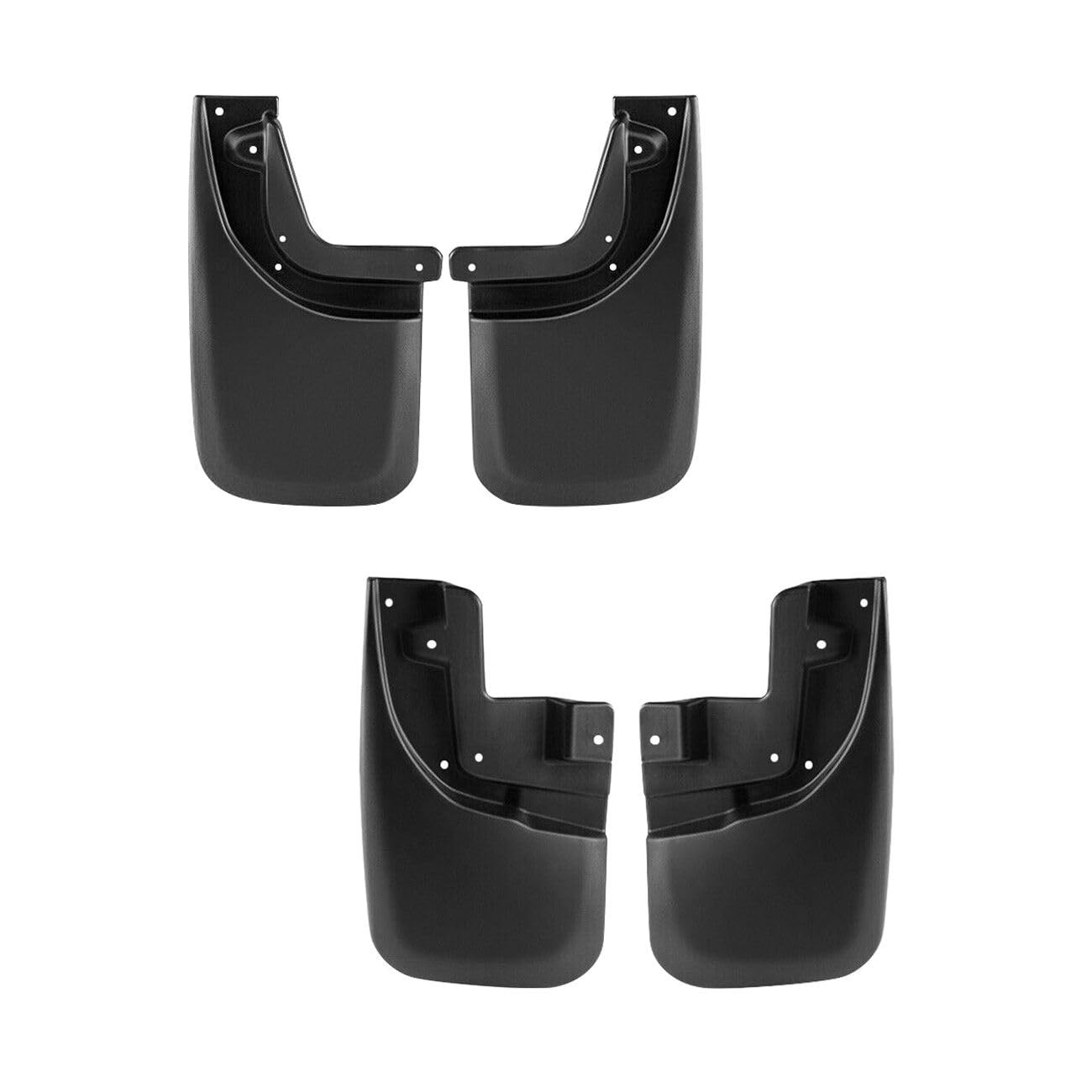 Front Rear Splash Guards Flaps with Fender Flares Heavy-Duty Black 03RSA2012ZBK