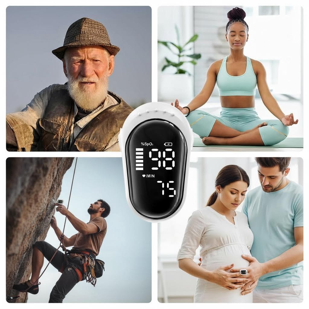 Rechargeable Pulse Oximeter Fingertip Oxygen Monitor Fingertip w/SpO2 Pulse Rate