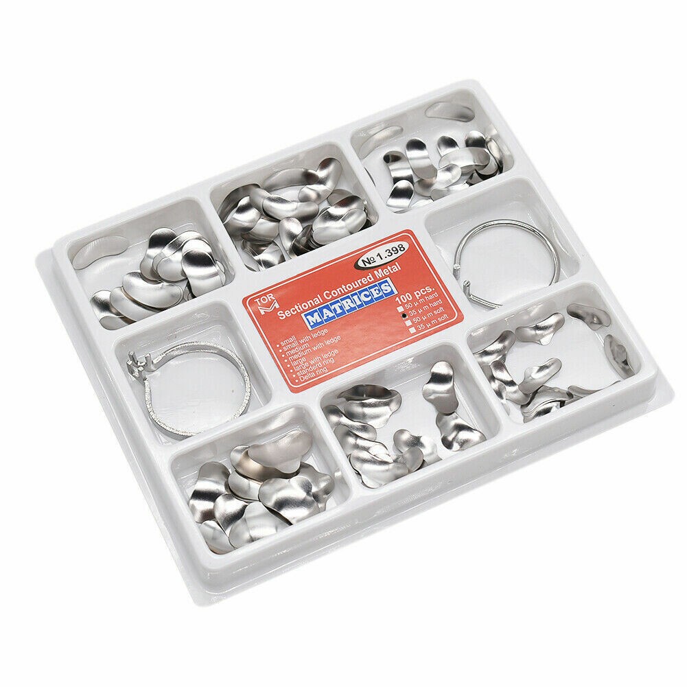 Dental Matrix Bands Sectional Contoured Matrices Wedges Ring NO1.398 100pc/box