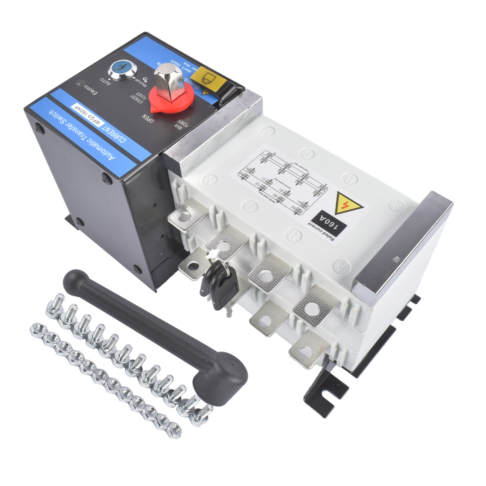 New Industrial Automatic Transfer Switch 4P 160A 110V/220V Grid to AC Generator