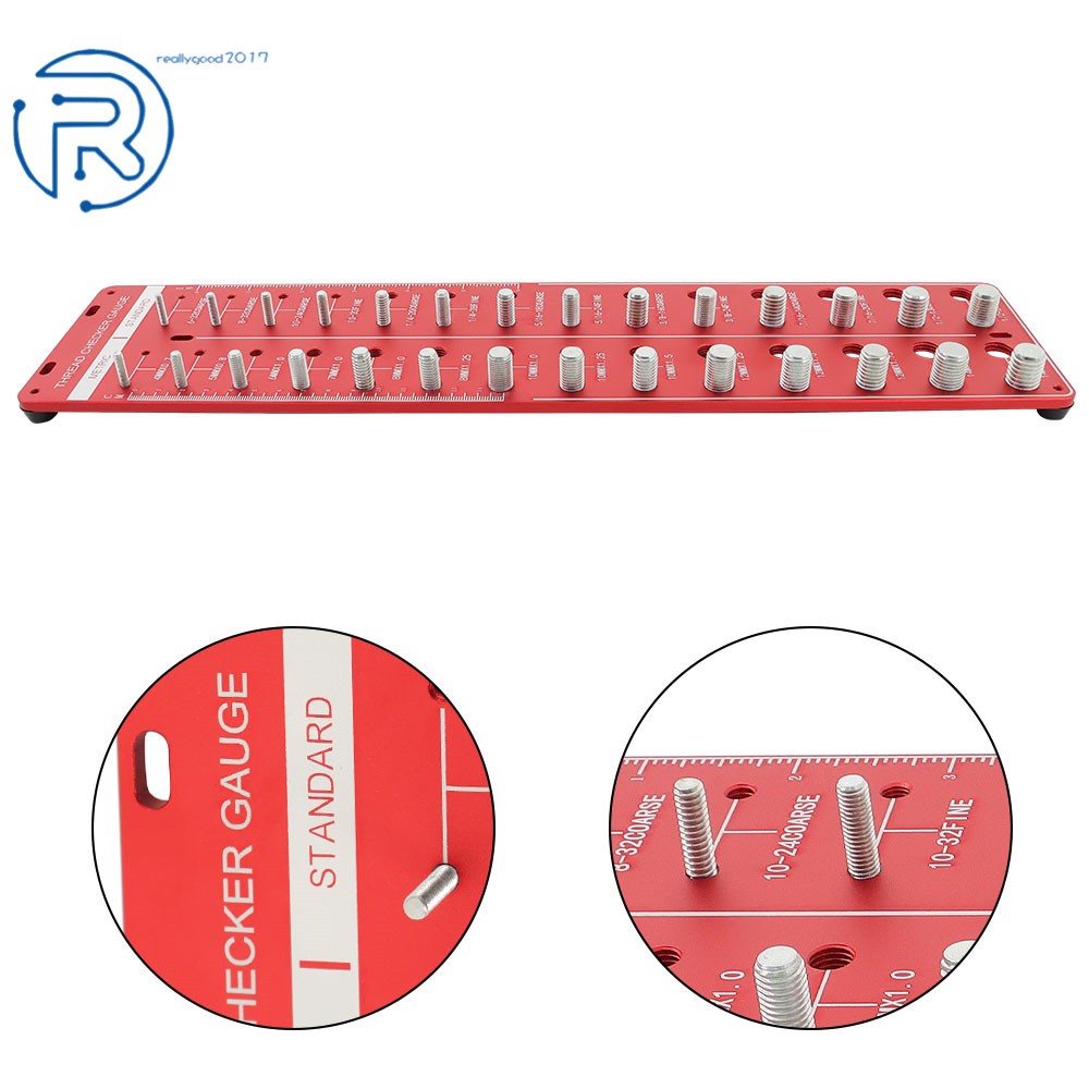 Nut and Bolt Thread Checker 28 Thread Identifier Gauge Inch and Metric Screw