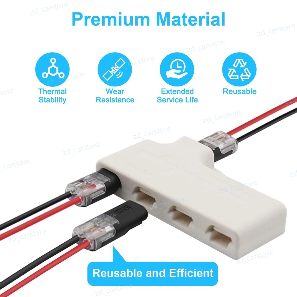 100pcs Double-Wire Plug-in Connector, Cable Clamp with Locking Buckle, AWG 18-22