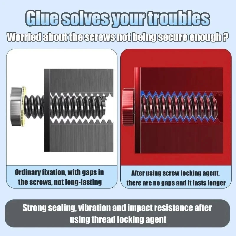 LOOLIFL Blue Thread Locker 243 Nuts-Bolts Locker, Screw Adhesive Lock Tight Seal