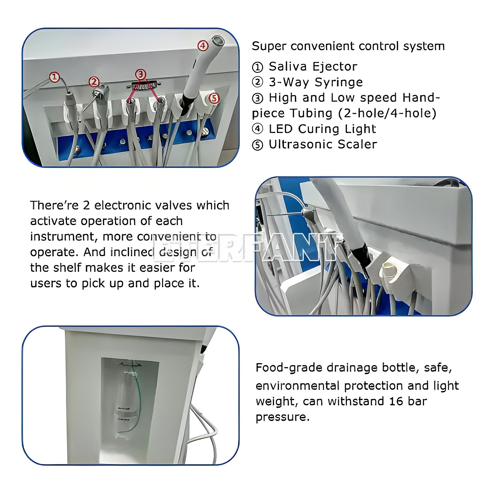 Dental Unit System/Mobile Delivery Cart Treatment/Air Compressor Suction System