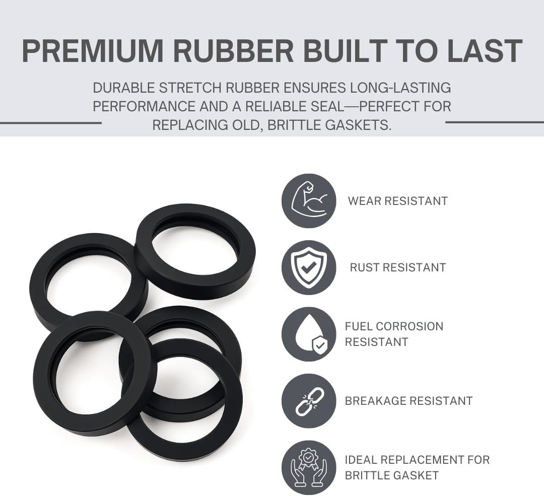 Universal 5 Gal Plastic Gas Can Gaskets – O-Ring Rubber Seals Set of 2