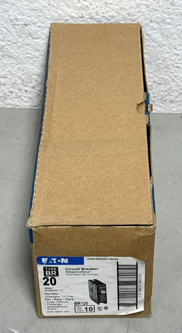 EATON BR120 Circuit Breakers (10 Pack) 20 AMP 1 Pole Type BR *NEW BOX of 10*