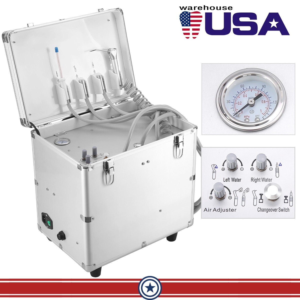 Portable Dental Delivery Treatment Cart Unit High Suction BD-402A/ Folding Chair