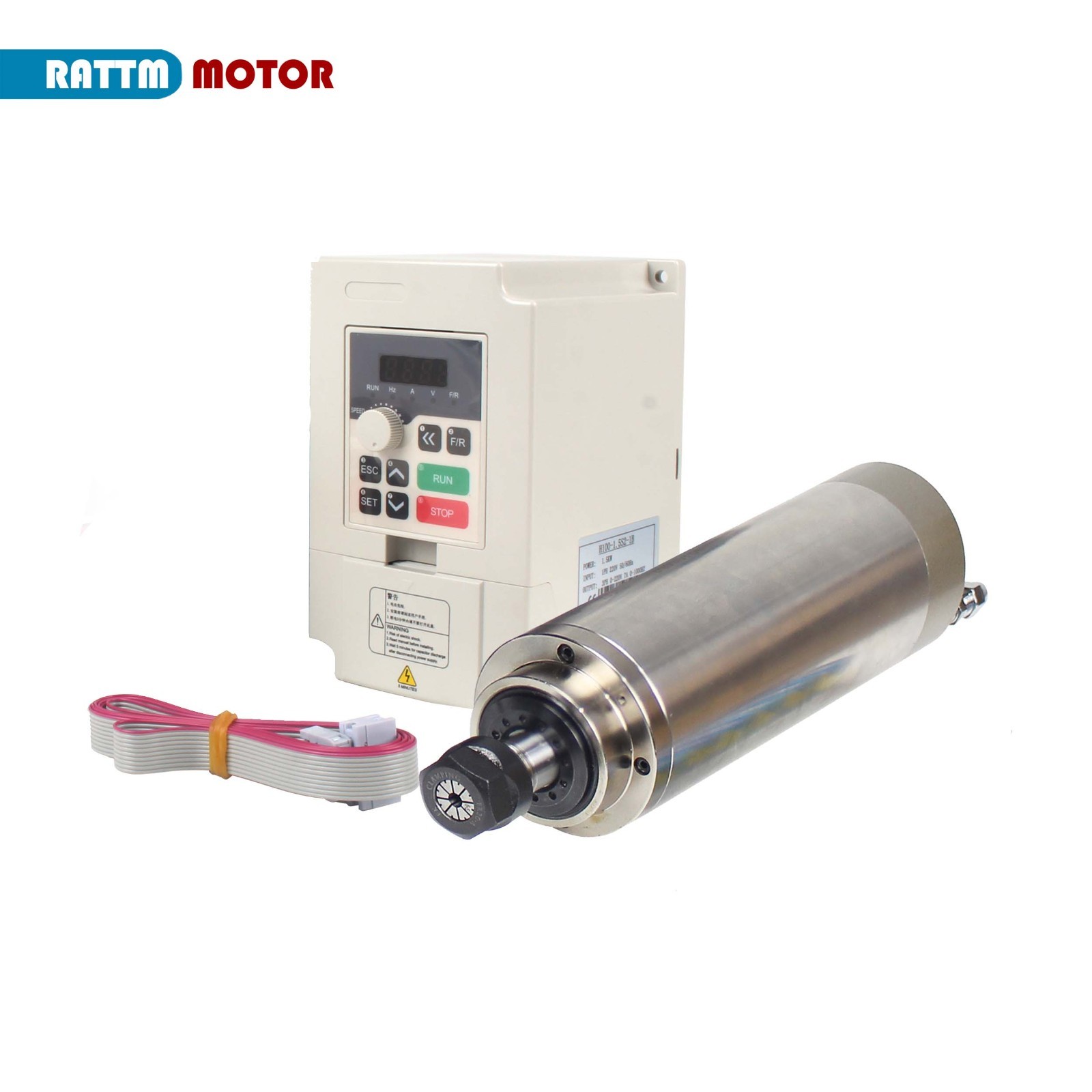 US SHIP】2.2KW 110V Water Cooled Spindle Motor ER20 80MM+2.2KW VFD Drive Inverter