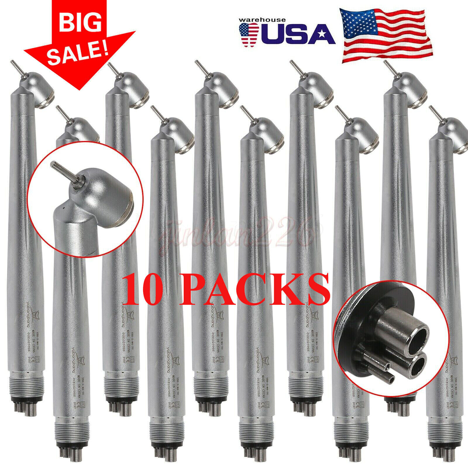 Yabang Dental 45 Degree Surgical High Speed Handpiece Push Button 4Hole 1-10 pcs
