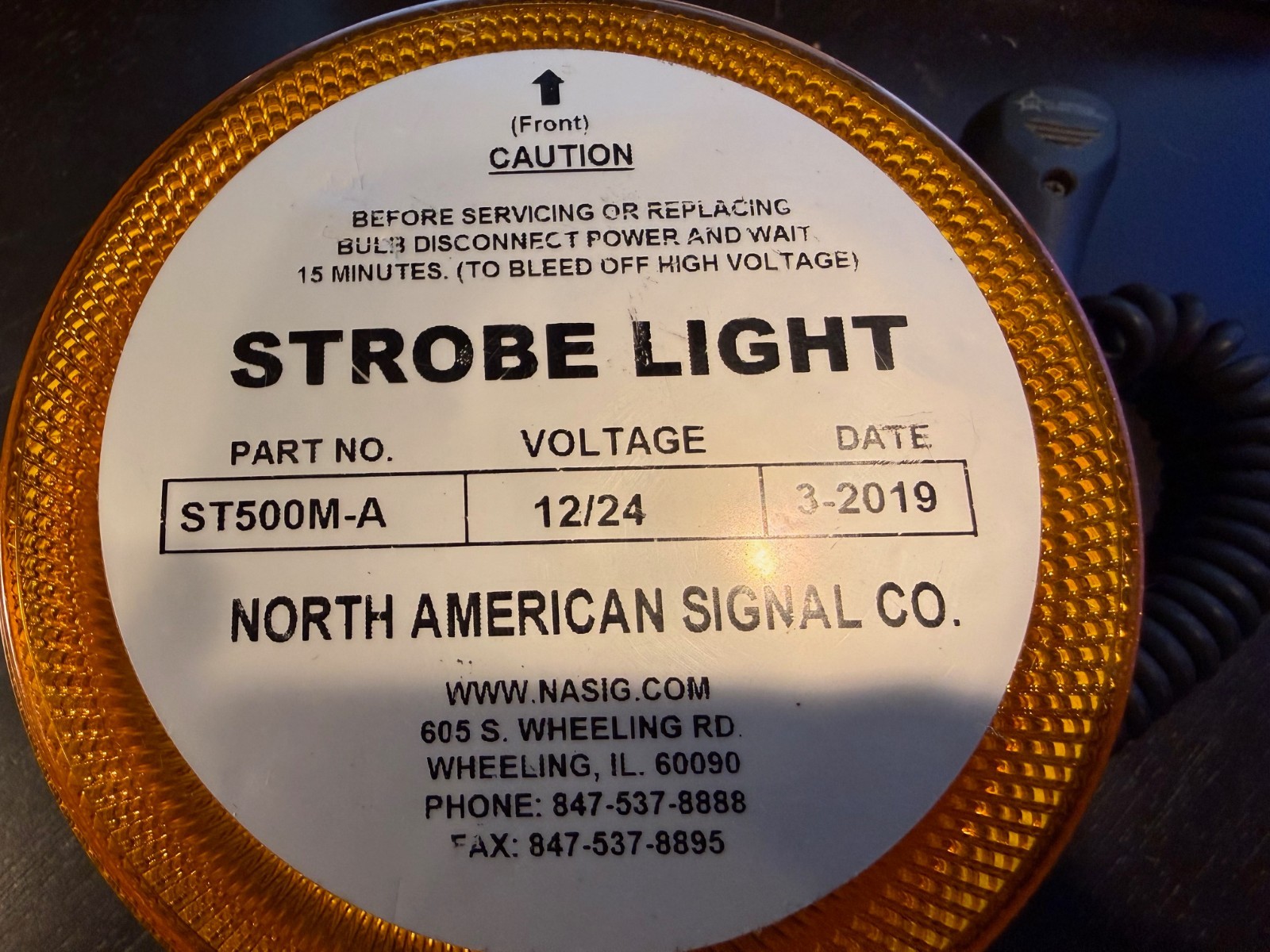 Strobe Light North American Signal Truck Amber ST-500M-A 12/24 volt