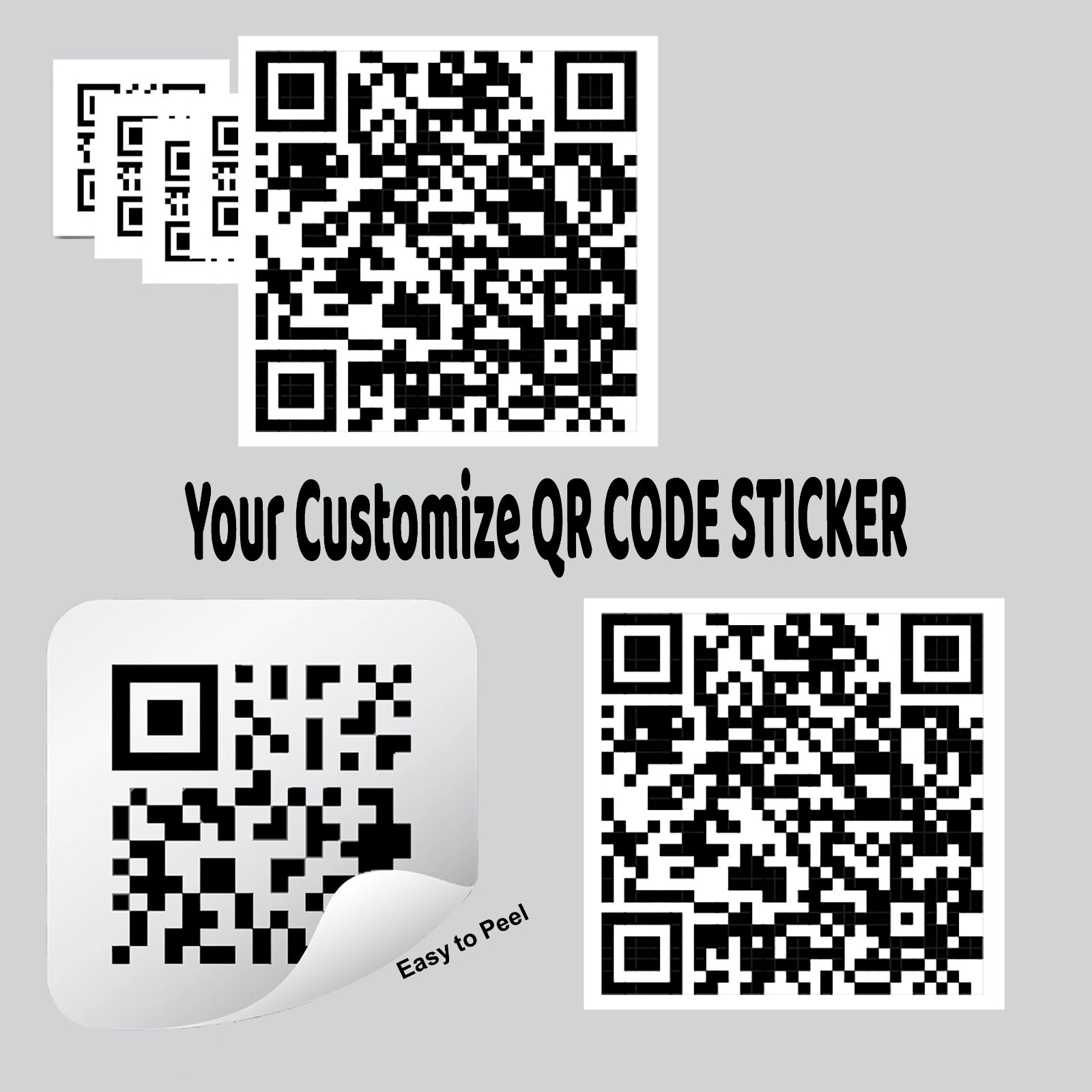 CUSTOM QR Code Labels Custom Sticker Decal Printed 1″ -24″ Free Shipping